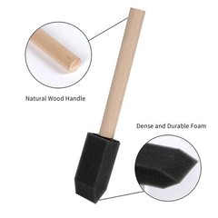 12PCS Foam Paint Brush Set 1 Inch Sponge Brushes Wood Handle for Staining Crafts
