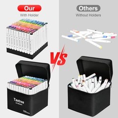 120-Color Alcohol Marker Set with Case & Holders – Dual Tip Art Pens for Drawing