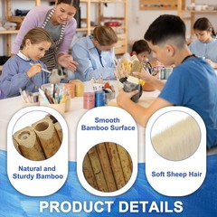 Sheep Hair Hake Paint Brush, Painting Brushes, (White, 5.3×1.8 Inches)