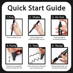 5 Acrylic Black Paint Pen – Dual Tip Fine & Jumbo Size Ink Pens (1mm, 3mm, 5m…