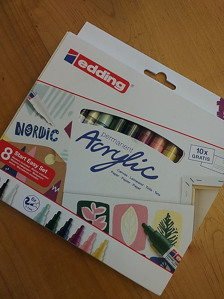 Edding Permanent Acrylic Paint Marker Start Set 2 x Fine, 6 x Medium U.S. Seller