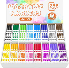 256 Washable Markers Bulk Set – 16 Colors for Kids, School & Classroom Use