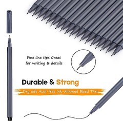 0.38mm Black Ink Pens Fine Point Smooth Writing 1 Count (Pack of 18),