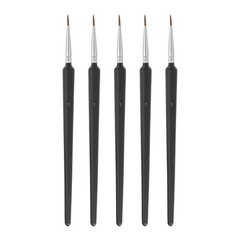 5 PCS Detail Paint Brushes Set 11mm Fine Pointed Tip Miniature Art Black