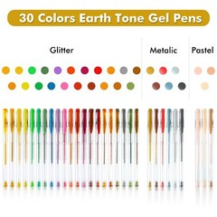 60 Earth-Tone Gel Pens & Refills for Coloring Landscapes & Nature