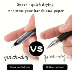 10PCS High Quality Type Gel Pens Black Blue Red Ink Straight Liquid Pen Kawaii