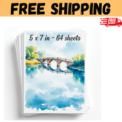 64 Sheets Watercolor Paper Pad – 5″x7″ – Water Color Paper 140lb/300gsm – 100% C