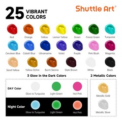 25 Colors Outdoor Acrylic Paint Set, 2oz/60ml Waterproof Acrylic Paint with 1…