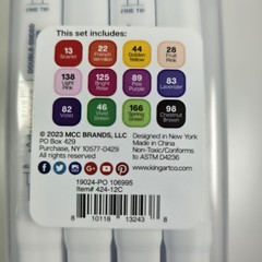 KINGART Pro Alcohol Markers, 12ct Double-Ended Fine & Chisel, Floral Palette