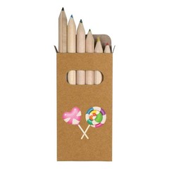 6 x ‘Colorful Lollipops’ Short 85mm Pencils / Coloured Pencil Set (PE00087286)