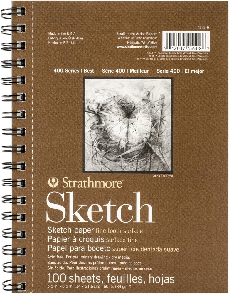 Strathmore 400 Series Sketch Pad, 5.5×8.5 inch, 100 Sheets – 5.5×8.5, White