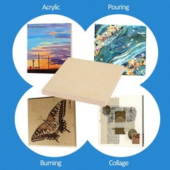 Falling in Art Unfinished Birch Wood Canvas Panels 8” x Studio, Natural