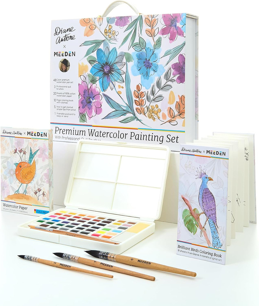 MEEDEN x Diane Antone Limited Edition Watercolor Paint Set – 48 Colors Portable