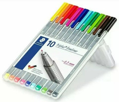 Staedtler Triplus Fineliner Porous Point Pen Multicolor 0.3Mm 10 Pack