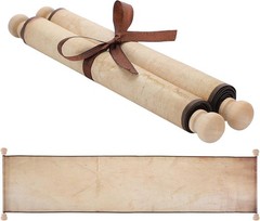1 Roll Blank Paper Scrolls 9 x 72 Inches Scroll Paper Wrapped on Wood Rod for…