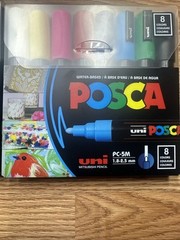 2x Posca Paint Markers, Medium Point Marker Tips, PC-5M Assorted Ink 8 Count NEW