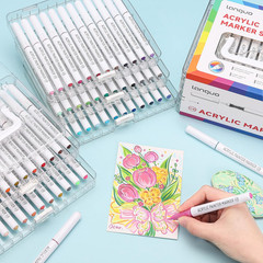 60 Colors Acrylic Paint Markers Pens Set, Soft Brush Tip Markers with Fast Dryin