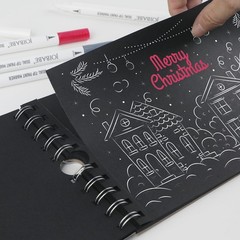Black Sketchbook Set：5.5″ x 8.5″ 100GSM Aicd-35 Sheets Black Sketchbook & 4 D…