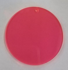 (100 Pk)-Acrylic Round Disc-1″ Diameter-Red Pink Fluorescent-Plastic