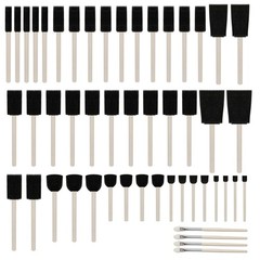 Round Stencil Brush and Small Foam Brush Set with High Density Foam 50pcs for…