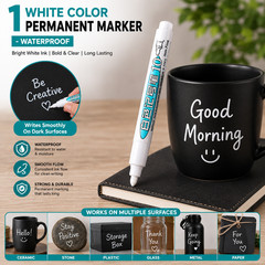 White color Permanent marker pen,white ink marker pen waterproof, Paper, Plastic