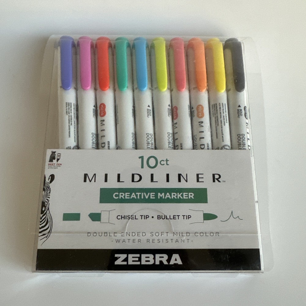 Zebra Mild Liner Creative Marker Double Ended Soft Mild 10ct