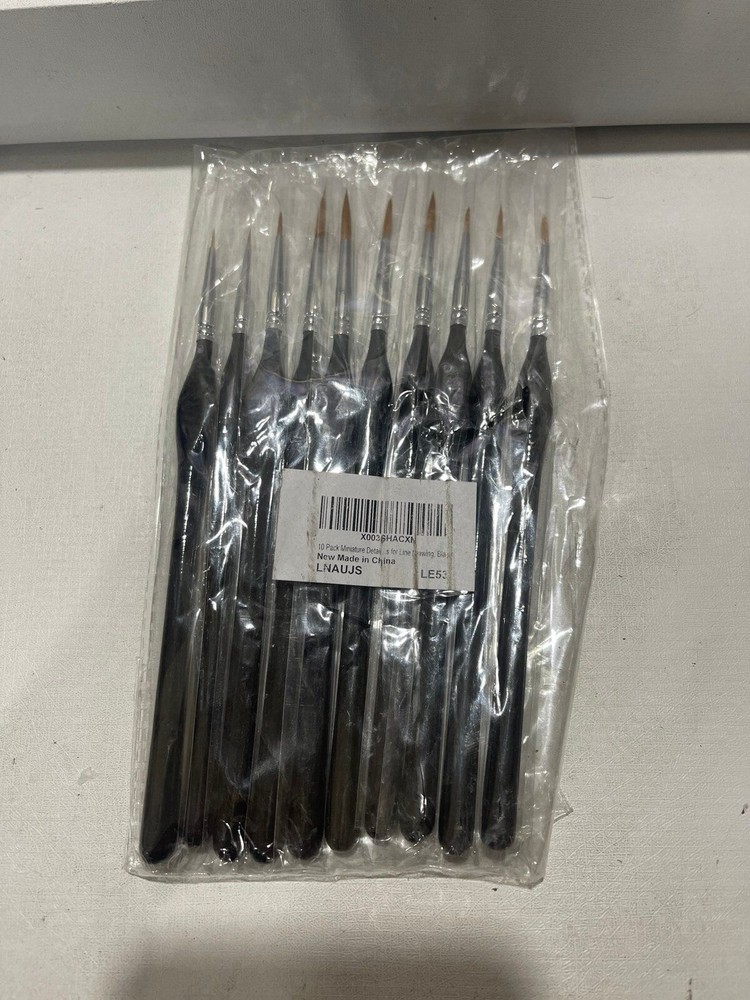 10 Pieces Fine Detail Paint Brush Miniature Mini Paints Brush Set for Acrylic, W