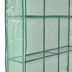 Walk-in Greenhouse 4.6′ x 4.6′ x 6.6′ with Shelves, Steel Frame, PE Cover