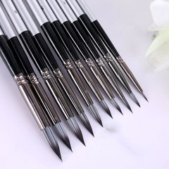 10 Pcs Long Handle Acrylic Painting Brush Long Handle Round Point Tips Pens Set