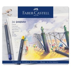 Faber-Castell Goldfaber Colour Pencils Tin Set of 24 Assorted Colours