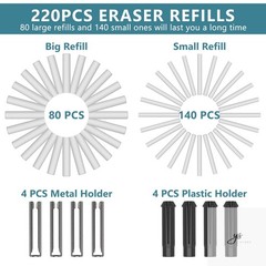 Electric Eraser, USB C Rechargeable Pencil Eraser with 220 Eraser Refills, 2 Era