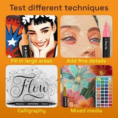 Acrylic Paint Markers – Paint Pens for Drawing, Brush + Fine 36 Multicolor
