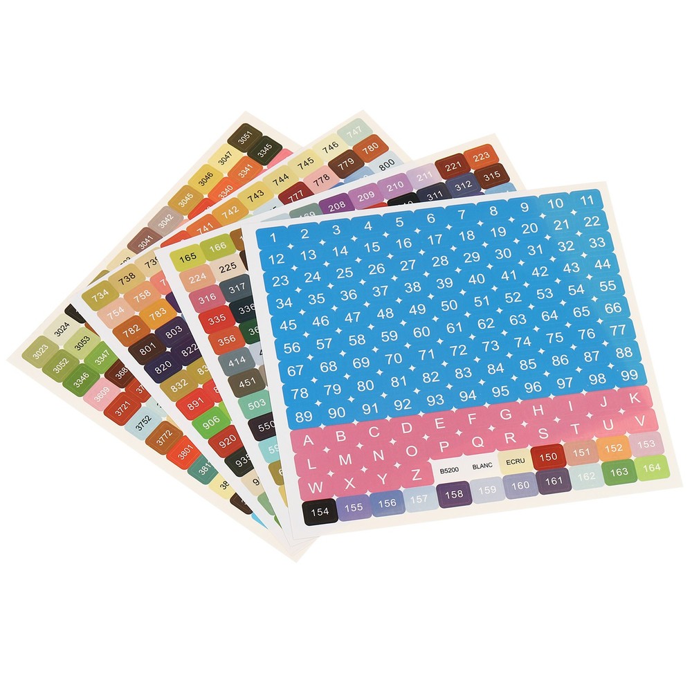 447 Color Diamond Painted Number Stickers, 2 Sets Painting Containers Labels
