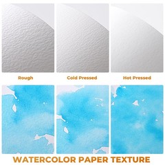 710 Watercolor Paper Block Textured Rough 100% Cotton 140lb/300gsm 22 Sheets