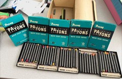 5 boxes Prang Payons Water Color Crayons 8 Colors Non-Toxic Vintage Art Supplies