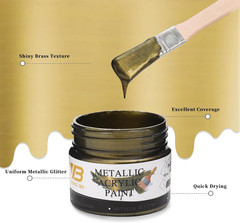 Yongbo Metallic Acrylic Paint Brass, 100Ml Brass Paint for Canvas, Rock, Stone,