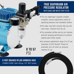 Master Airbrush Cool Runner II Dual Fan Air Compressor Airbrushing System Kit wi