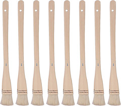 8 Pack 1 Inch Hake Brushes, Soft White Wool Brushes for Watercolor, Acrylic, Pot
