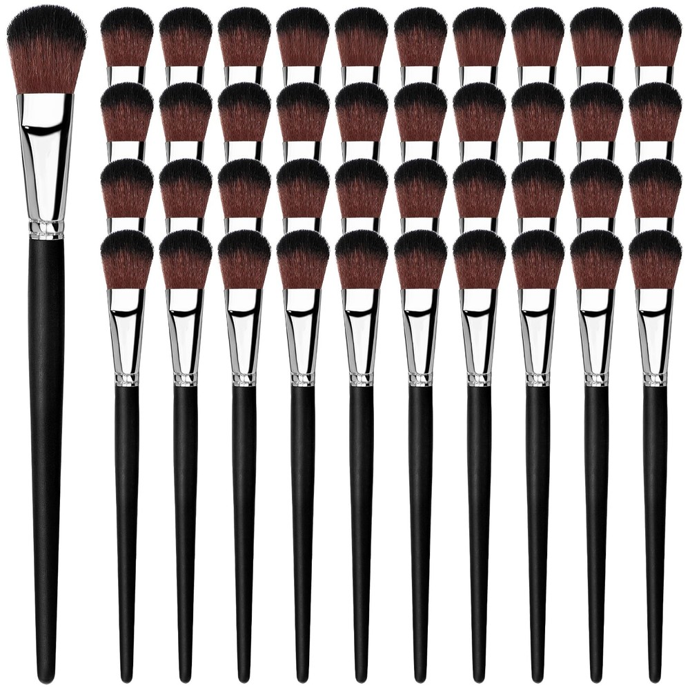 40 PCS 1 Inch Mop Brush Oval Blending Wooden Handle Acrylic Oil Crafts Art