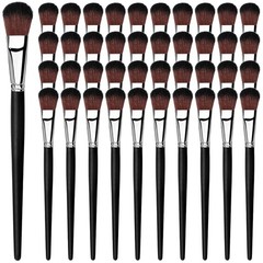 40 PCS 1 Inch Mop Brush Oval Blending Wooden Handle Acrylic Oil Crafts Art