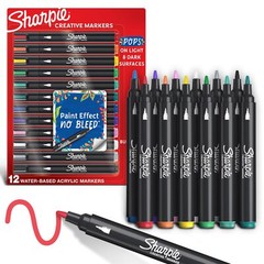 Pack Of 12 Multicolor Marking Pens No Bleed Waterproof Acrylic Ink Art Markers