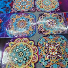 Diamond Art Card Kit 8pc Multicolor NEW Mandala Cosmic DIY Craft Set