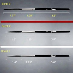 Sdanart Scroll Pinstriping Brush,3 PCS High Small, Medium, Large, Black
