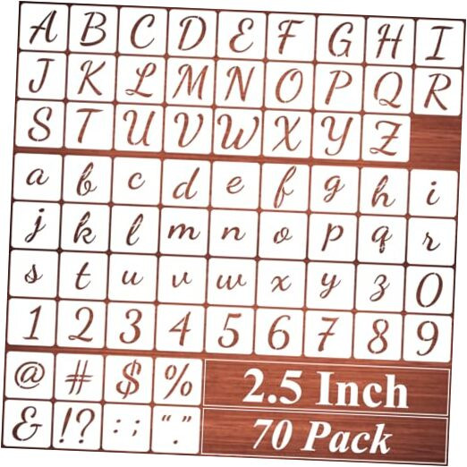 2.5 Inch Alphabet Letter Stencils for Painting – 70 Pack Letters and Numbers