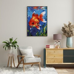 Framed Paint by Numbers Kit for Adults Beginner & Kids Ages 812, Goldfish Adu…