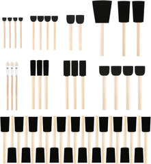 50 Pack Foam Paint Brushes 0.35″- 2″, Assorted Sizes, Foam Brushes for Painting