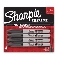 Sharpie Extreme Permanent Markers, Fine Point, 1 Count (Pack of 4), Black