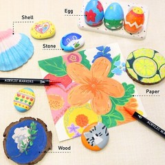 30 Colors Acrylic Paint Markers Dual Tip Fine Brush for Detailed Art Crafting