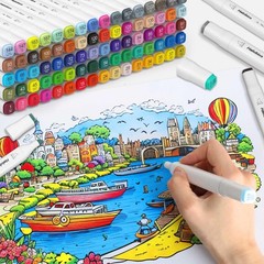 168 Colors Dual Tip Alcohol Markers Set with Case – Fine & Chisel Tips for Art,