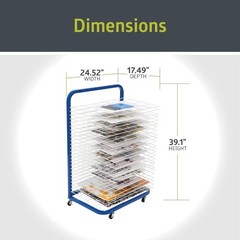 Pearington Mobile 25Shelf Art Drying Rack for Classrooms and Art Studios, Hea…